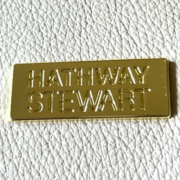 HATHWAY STEWART Elegant Golf & Leisure Backpack Neutral Cream Gold Hardware NWOT - Picture 7 of 11